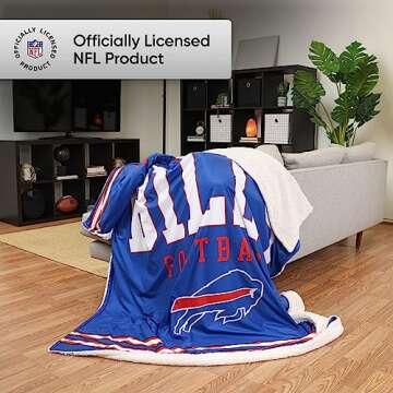 FOCO Buffalo Bills NFL Team Property Of Sherpa Fleece Blanket