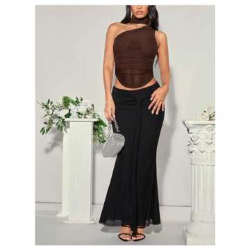 GORGLITTER Women's One Shoulder Tank Top for Stylish Comfort