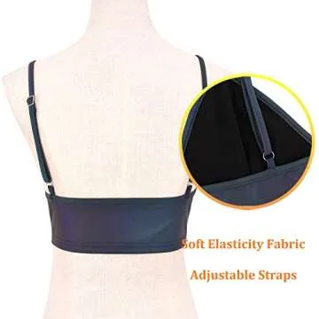 Giovacker Reflective Crop Top for Festivals & Clubs
