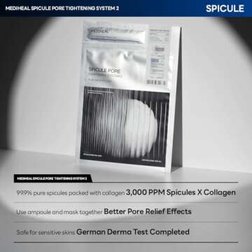 Mediheal Collagen Spicule Pore Care System 4 pcs - Serum & Gel Mask Set. 3,000 ppm Purity Spicule & Micro Collagen Included. 2-Step Pore Care System with Spicule Collagen Ampoule & Collagen Gel Mask