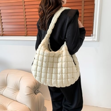 Chic Puffer Crossbody Bag - Stylish Lightweight Quilted Tote