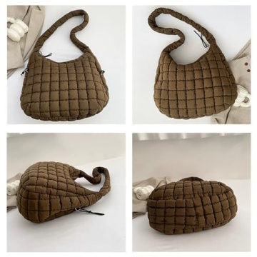 Chic Puffer Crossbody Bag - Stylish Lightweight Quilted Tote