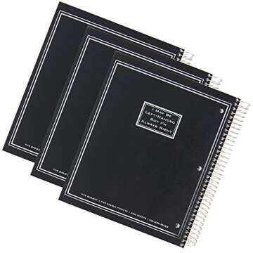 Left-Handed Five Subject College Ruled Notebook With "I May Be Left_Handed But I Am Always Right" Sa...