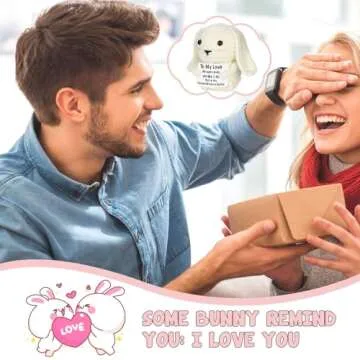 Mini Birthday Present ldeal for Boyfriend Girlfriend Wife Husband To My Love Cute Easter Basket Stuffers for Couples Funny Handmade Crochet Bunny for Women Fiance Him Her Couple Birthday Decor