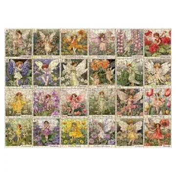 Vintage Flowers Puzzle 1000 Piece for Adults, Garden Fairy Jigsaw Puzzle, Nature Floral Plant Puzzle...