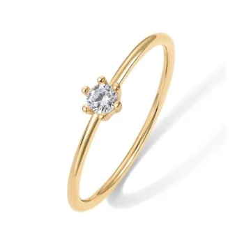 PAVOI 18K Gold Plated Marquise Mini Cubic Zirconia Stackable Ring - Affordable Luxury