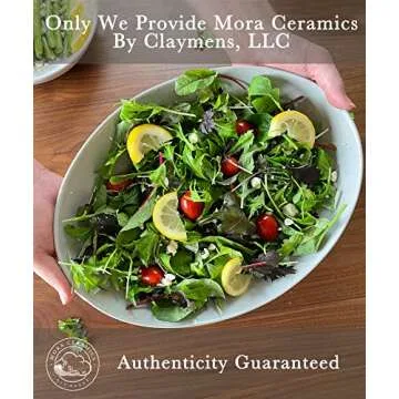 Mora Ceramic Large Serving Bowls- Set of 2 Oval Platters for Entertaining. Modern Kitchen Dishes for Dinner, Fruit, Salad, Turkey, etc. Oven, Dishwasher Safe, 55/35 oz, 13.5" / 11.8" - Earl Grey