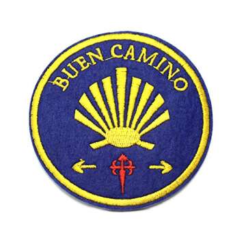 Premium Iron-on Buen Camino Cross & Arrow Patch for Adventure Lovers