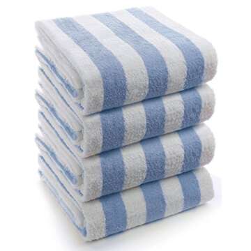 Large Turkish Beach Towel Set - Eco-Friendly & Absorbent