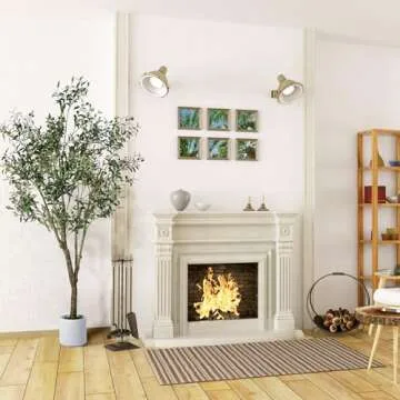 Jocoevol Artificial Olive Tree 7FT, Indoor Fake Silk Plant with Realistic Trunk, Leaves, Fruits and White Planter, Faux Potted Tree for Home Decor and Housewarming Gift, 1 Pack