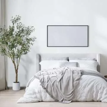 Jocoevol Artificial Olive Tree 7FT, Indoor Fake Silk Plant with Realistic Trunk, Leaves, Fruits and White Planter, Faux Potted Tree for Home Decor and Housewarming Gift, 1 Pack