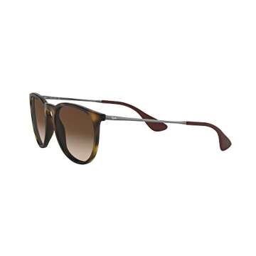 Ray-Ban RB4171 Erika Round Sunglasses, Rubber Havana/Brown Gradient Dark Brown, 54 mm
