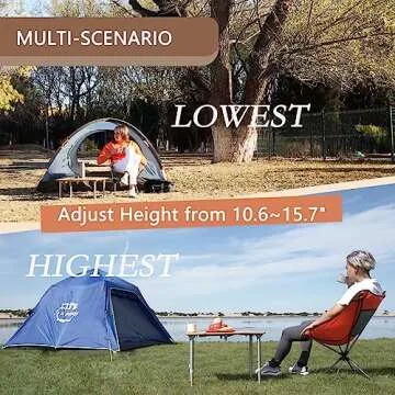 KingCamp Adjustable Bamboo Folding Table for Camping