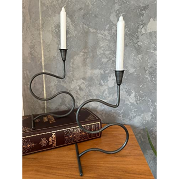Elegant Iron Hand Forged Candle Holder for Vintage Decor
