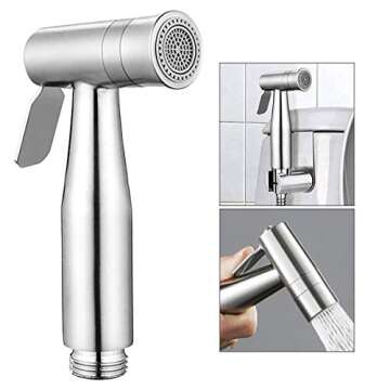 Handheld Bidet Sprayer for Toilet, Soosi Dual Mode Spray Head (Jet/Soft) Baby Cloth Diaper Sprayer Bidet for Toilet Stainless Steel Bathroom Hand Held Muslim Shattaf (Bidet Sprayer Head Only)