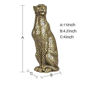 Polyroyal Cheetah Statue Home Decor Leopard Sculpture Resin Sitting Cheetah Figurine Desktop Table T...