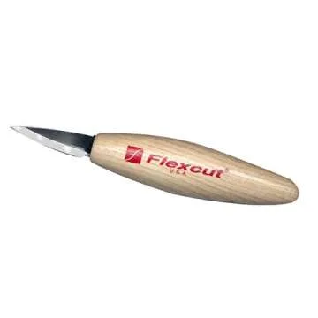 Flexcut Skewed Detail Knife - High Carbon 1-3/4 inch Blade, Ergonomic Handle, Made in USA