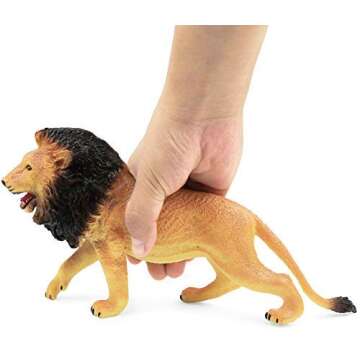 Click N' Play Jumbo 10.5” Animal Figurine Playset - 5 Realistic Plastic Zoo Animals for Kids & Tod...