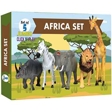 Click N' Play Jumbo Animal Figurine Playset for Kids