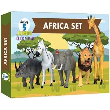 Click N' Play Jumbo Animal Figurine Playset for Kids