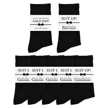 ELEGANTPARK Groomsmen Socks Set of 7 Groomsmen Proposal Gifts Wedding Gifts Bachelor Party Favor for...