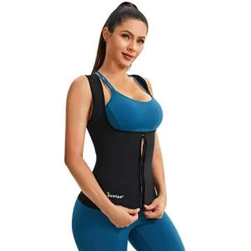 Junlan Sauna Suit for Women Waist Trainer Vest for Women Sweat Tank Top Shaper for Women with Zipper