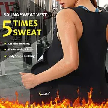 Junlan Sauna Suit for Women Waist Trainer Vest for Women Sweat Tank Top Shaper for Women with Zipper