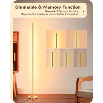 EDISHINE LED Corner Floor Lamp - Chic Dimmable Light Set of 2