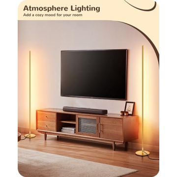 EDISHINE LED Corner Floor Lamp - Chic Dimmable Light Set of 2