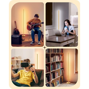 EDISHINE LED Corner Floor Lamp - Chic Dimmable Light Set of 2