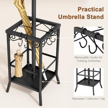 Hoctieon Freestanding Coat Rack with 12 Hooks