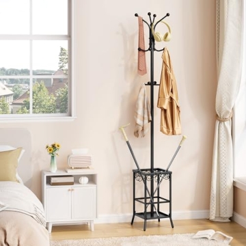 Hoctieon Freestanding Coat Rack with 12 Hooks