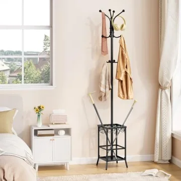 Hoctieon Freestanding Coat Rack with 12 Hooks