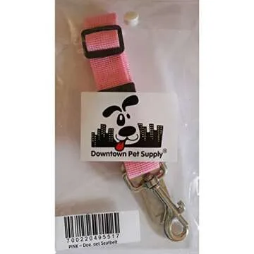 Downtown Pet Supply Universal Dog Seat Belt for Car, Pink 16-27" 1 PK - Dog Safety Belt for Car with a Swivel Snap Hook and Car Seat Belt Clip - Adjustable Dog Tether for Car, Fits Most Vehicles