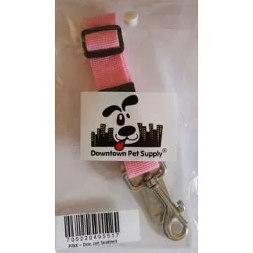 Downtown Pet Supply Universal Dog Seat Belt for Car, Pink 16-27" 1 PK - Dog Safety Belt for Car with a Swivel Snap Hook and Car Seat Belt Clip - Adjustable Dog Tether for Car, Fits Most Vehicles