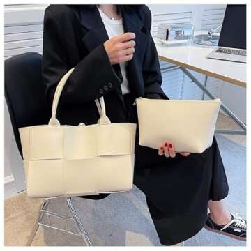 Stylish HOKMAH Large PU Leather Tote Bag for Women