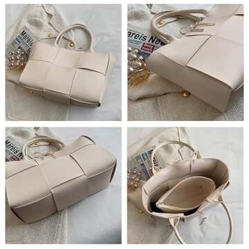 Stylish HOKMAH Large PU Leather Tote Bag for Women