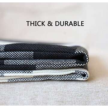 4TH Emotion 12 x 20 Inch Black and White Buffalo Check Plaids Lumbar Throw Pillow Case Cushion Cover Retro Farmhouse Decoration for Couch Sofa Bed