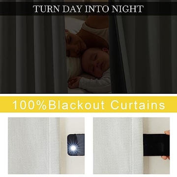 NICETOWN Faux Linen Blackout Curtains for Elegant Living