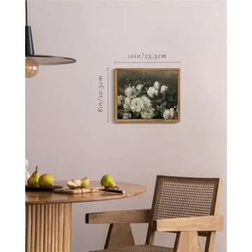SHENIFY Vintage Landscape Framed Canvas Wall Art Rose Flower Classic Wall Prints Modern Kitchen Bathroom Office Decor - 8x10in Natural Framed