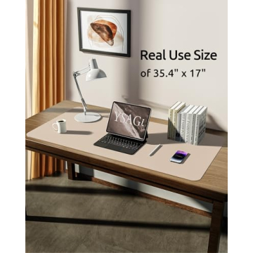 YSAGi Leather Desk Pad Protector - Large Waterproof Mat