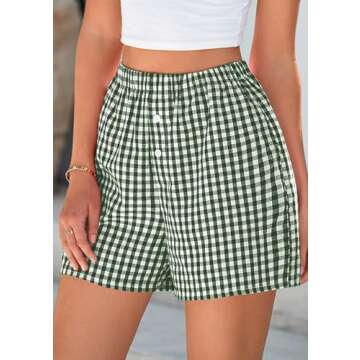 PRETTYGARDEN Women's Summer Gingham Pajama Shorts
