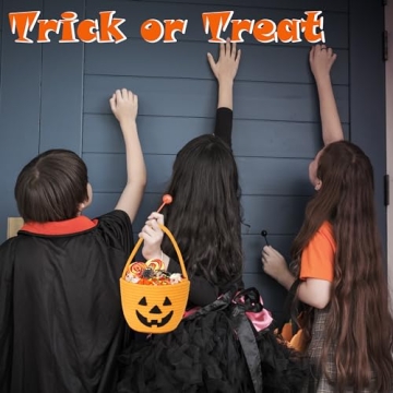 Kids Halloween Pumpkin Basket - Durable Trick or Treat Companion