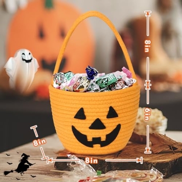 Kids Halloween Pumpkin Basket - Durable Trick or Treat Companion