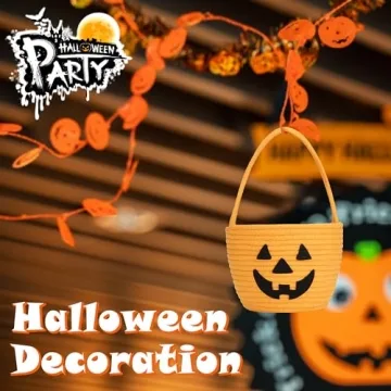 Kids Halloween Pumpkin Basket - Durable Trick or Treat Companion