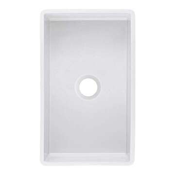 Empire Industries OL30G Olde London Reversible Farmhouse Fireclay Kitchen Sink with Grid and Strainer, 30", White