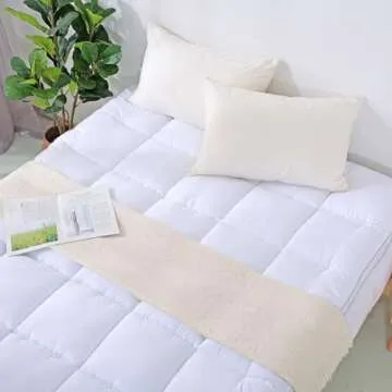 EVOLIVE Microfiber Mattress Topper Mattress Pad Pillow Cover Quilted Fitted Mattress Protector 8-18"...