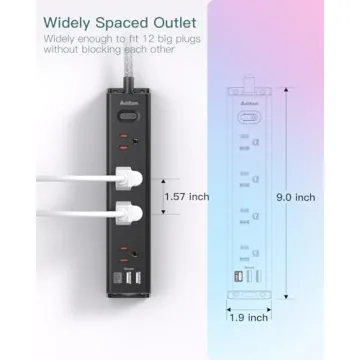 Surge Protector Power Strip with USB Ports for All Needs