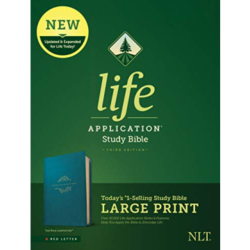 Tyndale NLT Life Application Study Bible, Third Edition, Large Print – LeatherLike Teal Blue