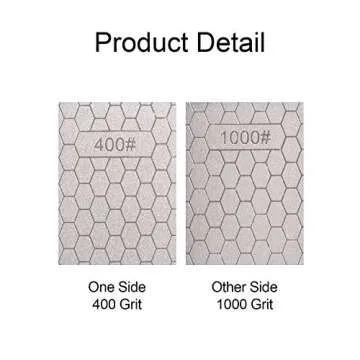 S SATC Diamond Sharpening Stone 2 Side Grit 400/1000 Diamond Plate Honing Stone 8-inch Hone Sharpener White